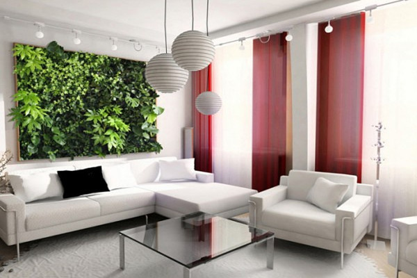 用植物墙打造沙发背景墙的优点